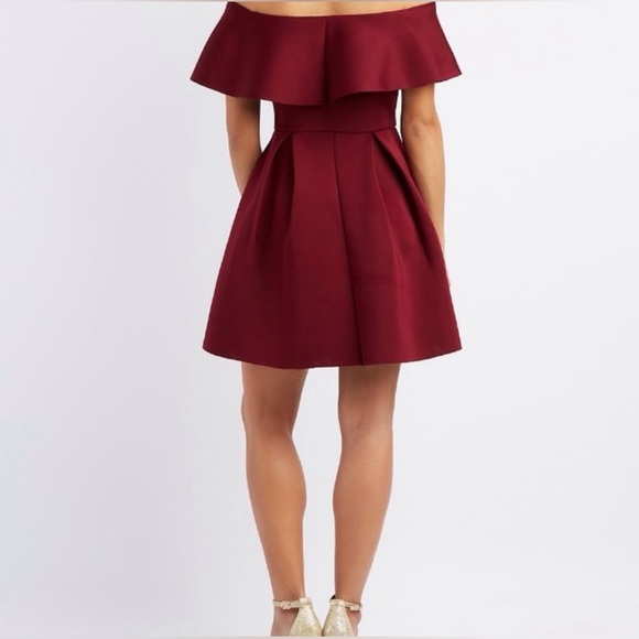 Charlotte Russe Black Off The Shoulder Scuba Knit Skater Dress Size Small - Picture 8 of 8